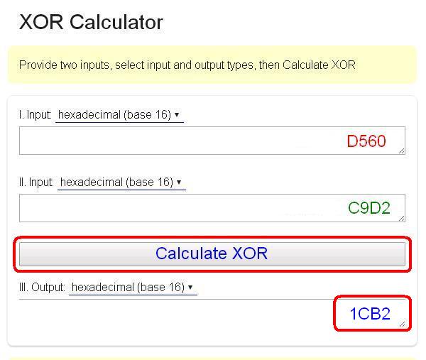 XOR-calculator-result