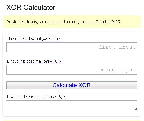 XOR-calculator