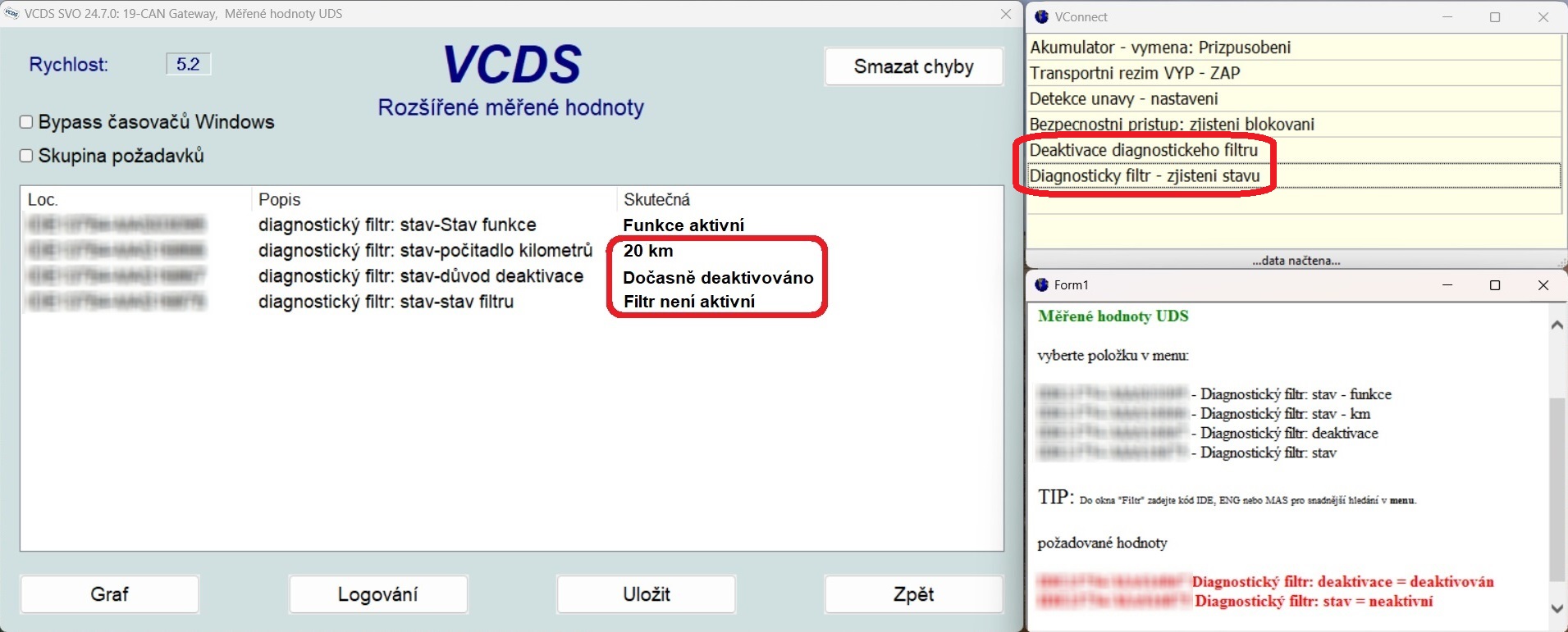 Diagnostický filtr SFD2